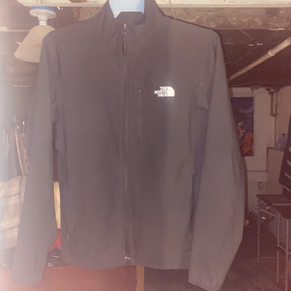 New north face jacket all black with white logo